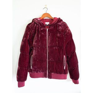 LPA Jacket 208 Dark Red Velvet Puffer,  Size XL